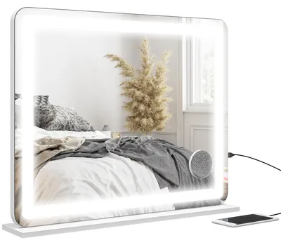 Produktbild von HOMCOM Schminkspiegel 80x60 cm mit LED Beleuchtung, 3 Lichtfarben Weiß