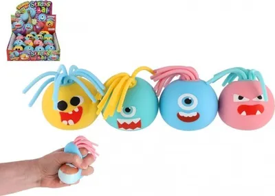 Immagine prodotto di Palla con muso e nappe antistress per gatti 6 cm - mix di colori