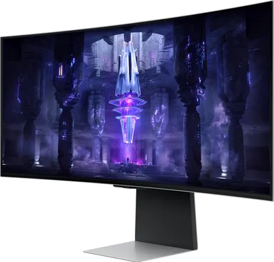 Produktbild von Samsung G85SB, 86,4 cm (34"), 3440 x 1440 Pixel, UltraWide Quad HD, OLED, 0,03 ms, Silber