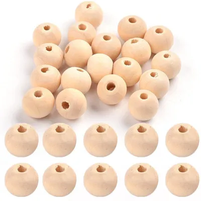 Produktbild von 1000 Holzperlen, 10 mm, aus Naturholz, zum Schmuckherstellung