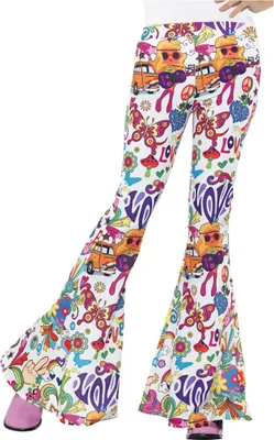 Produktbild von Smiffys - "Groovy" Hosen für Damen SM466 (34 DE - 36 DE) (Bunt)