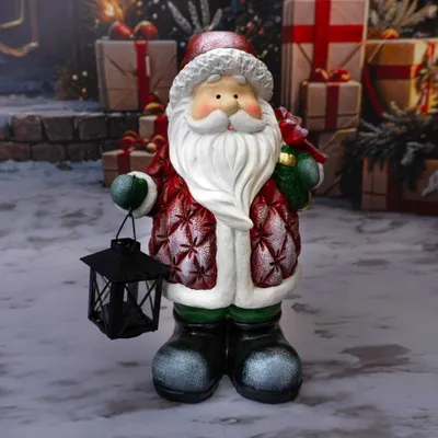 Zdjęcie produktu dla Figurka dekoracyjna Mikołaj z latarnią 29,5 cm Solis Decor