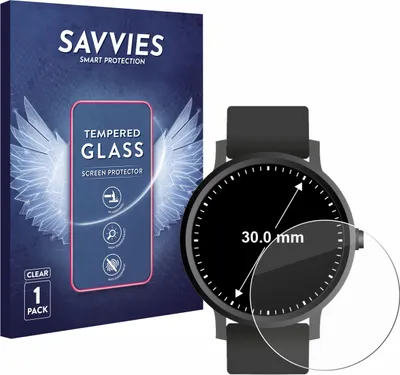 Produktbild von Savvies Schutzglas für Armbanduhren (Kreisrund, ø: 30 mm) Displayschutz 9H Glas klar transparent