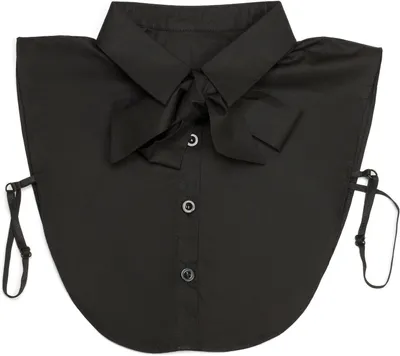 Produktbild von styleBREAKER Damen Blusenkragen Einsatz mit Knopfleiste und Schleife, Kragen für Blusen und Pullover, Schluppenbluse 08020003