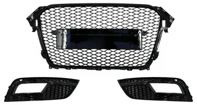 Produktbild von Gitter für AUDI A4 B8 Facelift 12-15 RS Look Glänzend schwarz PDC Nebelscheinwerfer Abdeckungen.