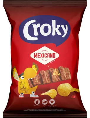 Produktbild von Croky Mexicano Chips 200g – Knusprige Kartoffelchips mit würzigem Geschmack