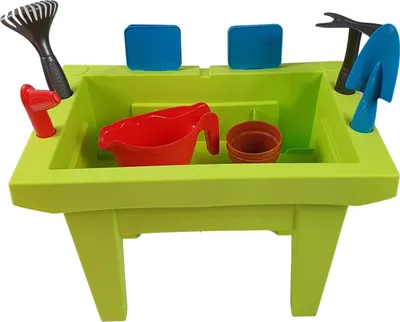 Produktbild von Kinderhochbeet mit Gartenwerkzeug 12tlg. 43x31x27,5cm Pflanztisch Garten Terrasse Balkon