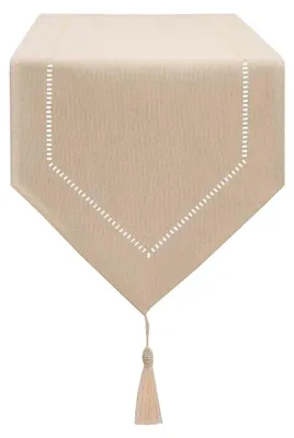 Immagine prodotto di Runner da tavolo in lino, color beige, 32 x 220 cm, design moderno