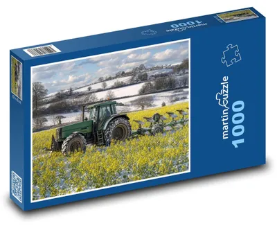 Produktbild von Puzzle 1000 Traktor auf Winterraps - martinpuzzle