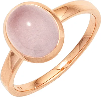 Produktbild von Ring Damenring mit Rosenquarz oval rosa 585 Gold Rotgold Edelsteinring Innenumfang 58mm  Ø18.5mm