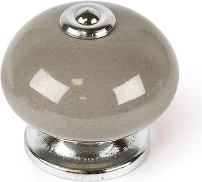 Immagine prodotto di Blister con 4 pomelli tondi in porcellana grigio mod.e517 ø40mm rei