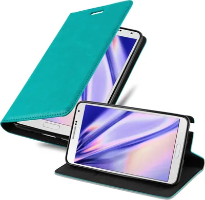 Produktbild von Cadorabo Hülle für Samsung Galaxy NOTE 3 Schutz Hülle in Türkis Handyhülle Etui Case Cover Magnetverschluss