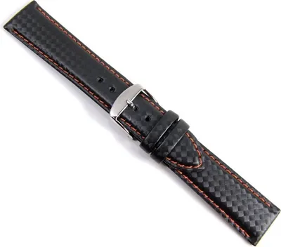 Produktbild von Carbon Sport Ersatzband Uhrenarmband  schwarz/Orange Wasserfest 20942S, Stegbreite:18mm