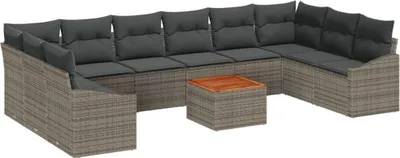 Produktbild von vidaXL Gartensofa-set 11 stk. Grau Poly-Rattan