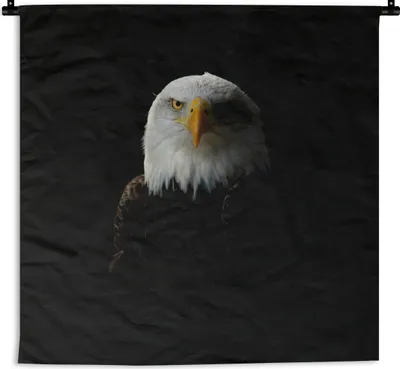 Produktbild von MuchoWow® Wandteppich Wandbehang Adler - Schwarz - Gelb 150x150 cm Tapisserie Dekoration Wandtuch - Wohnaccessoires - Modernes