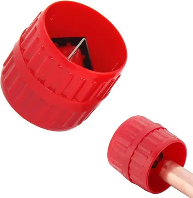 Obrázok produktu pre 2 v 1 odhrotovací nástroj na zrážanie hrán – univerzálny odhrotovač, 3 mm až 38 mm, červený