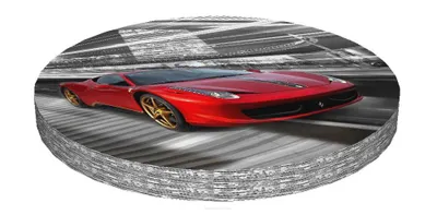 Produktbild von Bertoni RING, Rundes Stuhlkissen, Dekoratives wasserfestes Sitzkissen mit Muster, 40 cm x 4 cm FERRARI