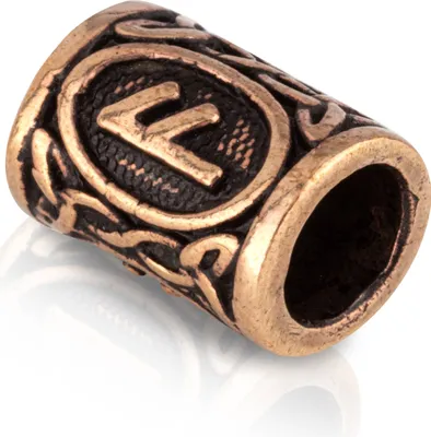 Produktbild von Bronze Haar Bartperle Rune Ansuz Germanisch Keltisch Wikinger Mittelalter 3164