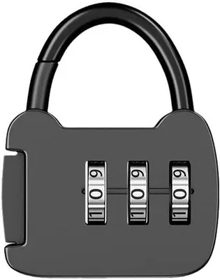 Produktbild von Digitales 3-Ziffern-Schloss, Reisekoffer, Reisbagageschloss, Mini-Rucksack-Schloss, schwarz