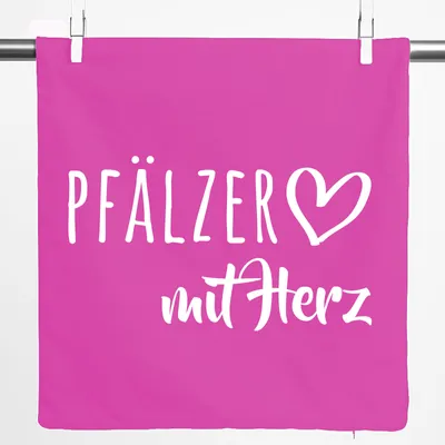 Produktbild von Huuraa Kissenbezug Pfälzer mit Herz 40x40cm Fuchsia Baumwolle Dekokissenbezug Geschenkidee