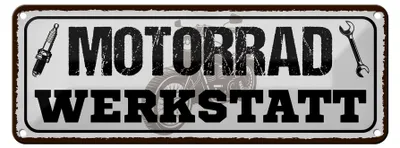Produktbild von Blechschild Spruch 27x10cm Motorrad Werkstatt Werkzeug Dekoration