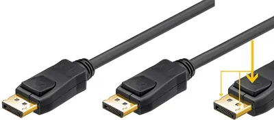 Produktbild von Goobay DisplayPort Verbindungskabel 1.2 VESA, vergoldet, 2 m, 2 m, DisplayPort, DisplayPort, Männlich, Männlich, 3840 x 2160 Pixel