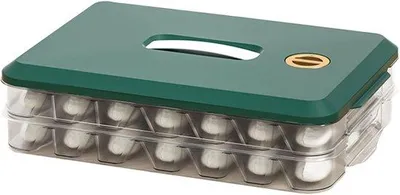 Image de Boîte de congélation pour raviolis 
Boîte à raviolis : récipient empilable pour la cuisine et le réfrigérateur, avec couvercle et poignée