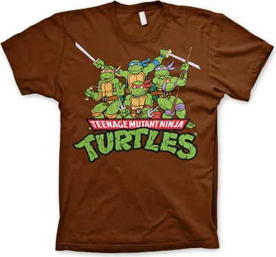Produktbild von Turtles Distressed Group T-shirt - Large - Brown
