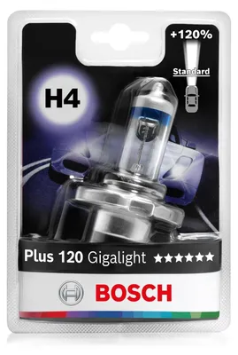 Produktbild von Bosch H4 Plus 120 Gigalight Halogen-Glühlampe für Auto-Scheinwerfer, 12 V 60/55
