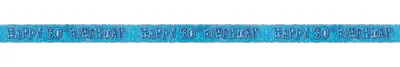 Produktbild von Dekorationsbanner für die 50. Geburtstag Party, blau, 274 cm x 13 cm