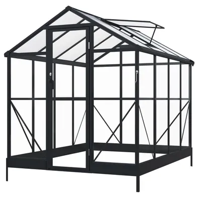Produktbild von HOME DELUXE Gewächshaus ALBORA – Schwarz, Aluminium/Polycarbonat | inkl. Fundament, 90 % Lichtdurchlässigkeit