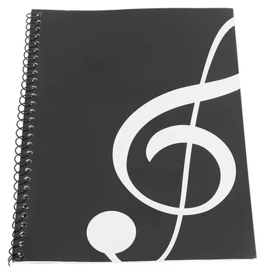 Productafbeelding van Blanko Notenheft Spiralbindung 50 Seiten Notenpapier Schwarz für Musiker