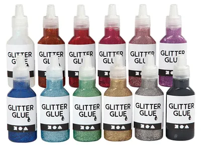 Image de Glitterlijm Diverse Kleuren, 12x25ml