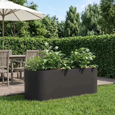 Immagine prodotto di Maison Exclusive - Aiuola rialzata da giardino, colore nero, dimensioni 120 x 40 x 40 cm, acciaio