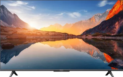 A television displaying a scenic landscape image.