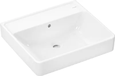 Obrázek produktu pro hansgrohe Xanuia Q umyvadlo bez otvoru pro baterii a přepadu, broušené, 550 × 480 mm, lesklá bílá, 60239450