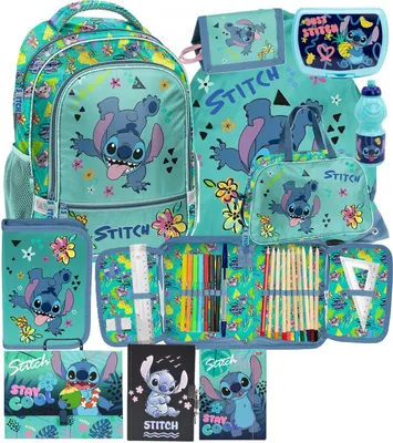 Produktbild von 10tlg Lilo und stitch Schulrucksack set Rucksack Schulranzen Federtasche Sportbeutel schultasche fur madchen