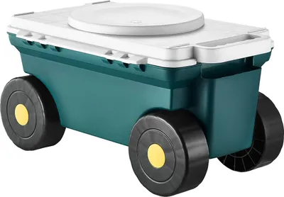 Produktbild von Rollbarer Gartenwagen mit Sitz 276 lbs Gartenscooter-Aufbewahrungsbehälter & Sitz