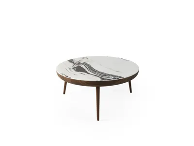 Produktbild von Couchtische Set 2 tlg. Tisch Wohnzimmer Möbel Rund Weiß Holz Design
