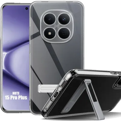 Image de Coque Support pour Xiaomi Redmi Note 15 Pro Plus 5G, Protection Silicone Transparent