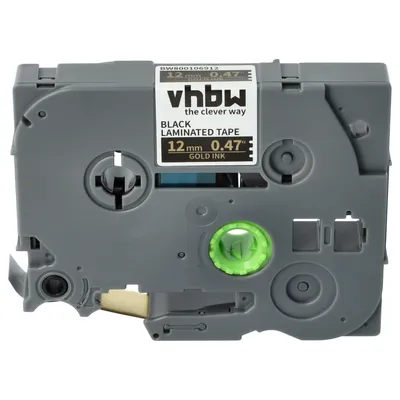 Produktbild von vhbw Schriftband-Kassette Ersatz für Brother TZ-334, TZE-334 für Etiketten-Drucker 8m x 12mm Gold auf Schwarz