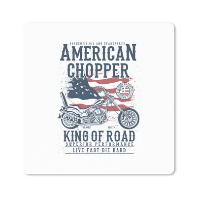 Produktbild von MuchoWow® Mauspad Mousepad Mancave - Motor - Flagge - Amerika - Retro 30x30 cm - Mousepads - Maus Mat - Pad - Mausunterlage - Gaming