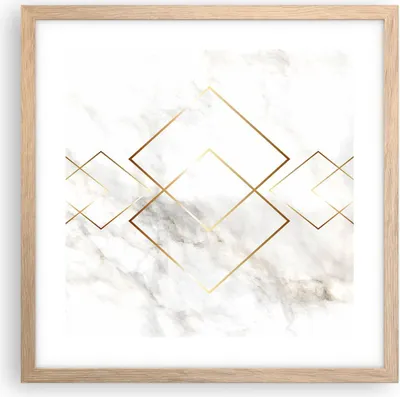 Produktbild von Gerahmtes Poster - Rahmen in heller Eiche - Abstraktion modern - 40x40 cm - Wand Bild - Wanddeko - Wandbilder - Wandposter - Bilderrahmen - Bilder - Kunstdruck - Wandbild - P2NAC40x40-4022