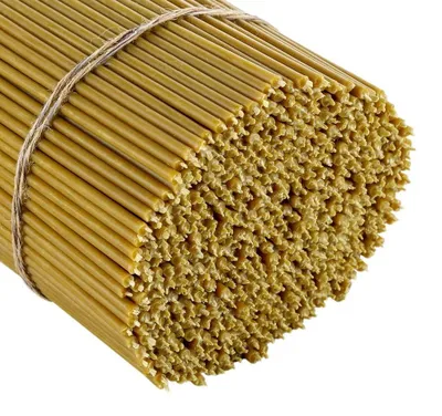 Bienenwachskerzen, 50 Stück, 16 cm, Ø 5,4 mm, gelb, rußfrei