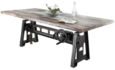 Immagine prodotto di MASSIVMOEBEL24 | tavolo da pranzo in legno di Legno riciclato 200x100x75 multicolore laccato INDUSTRIAL #23