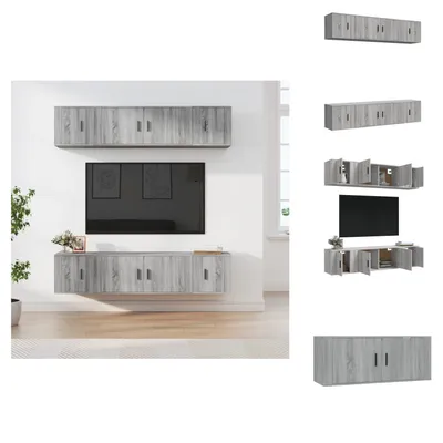 Produktbild von vidaXL 6-tlg. TV-Schrank-Set Grau Sonoma Holzwerkstoff -  TV-Möbel