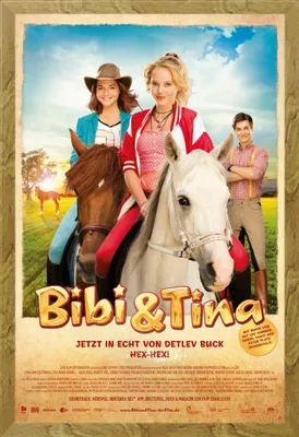 Image de Bibi & Tina - Poster - Le film + cadre interchangeable, Shinsuke® Maxi MDF chêne, vitre acrylique