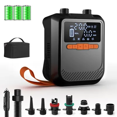 Obrázok produktu pre Pumpa na nafukovanie (SUP): 20 psi, batéria 13 500 mAh, 5 režimov, USB-C, 12 V
