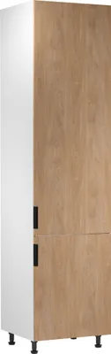 Produktbild von Kühlumbauschrank 60 cm mit 2 Türen küchenmöbel Küchenblock, Sorento D60ZLN Sonoma Eiche/Weiß