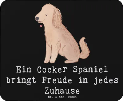 Produktbild von Mr. & Mrs. Panda Mousepad Cocker Spaniel Freude - Schwarz - Geschenk, Mauspad, computer, mousematte, Hunderasse, Hunderassen, Familienhund, Pflege, verspielter Charakter